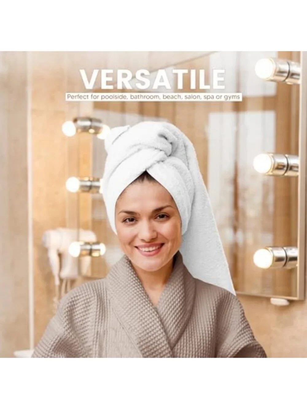 6 Pack White Bath Towels Set - 100% Cotton, Quick Dry, Super Absorbent, Soft